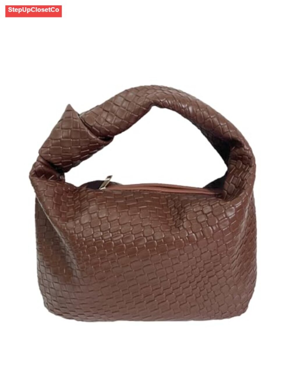 Woven Hobo Bag for Women Knot Strap Handbags PU Leather Dumpling Clutch Purse - Picture 1 of 6
